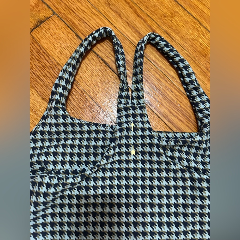 THE UPSIDE Houndstooth Margot Crop Top Check Green/Blue Sport US 10 Activewear - Picture 8 of 8
